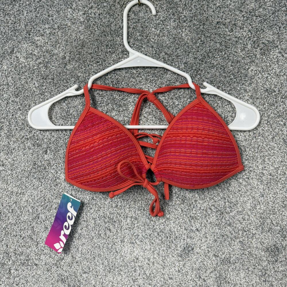 Reef Bikini Top M Tropical Coconut Girl Party Coastal Chic Kitschy Beachwear